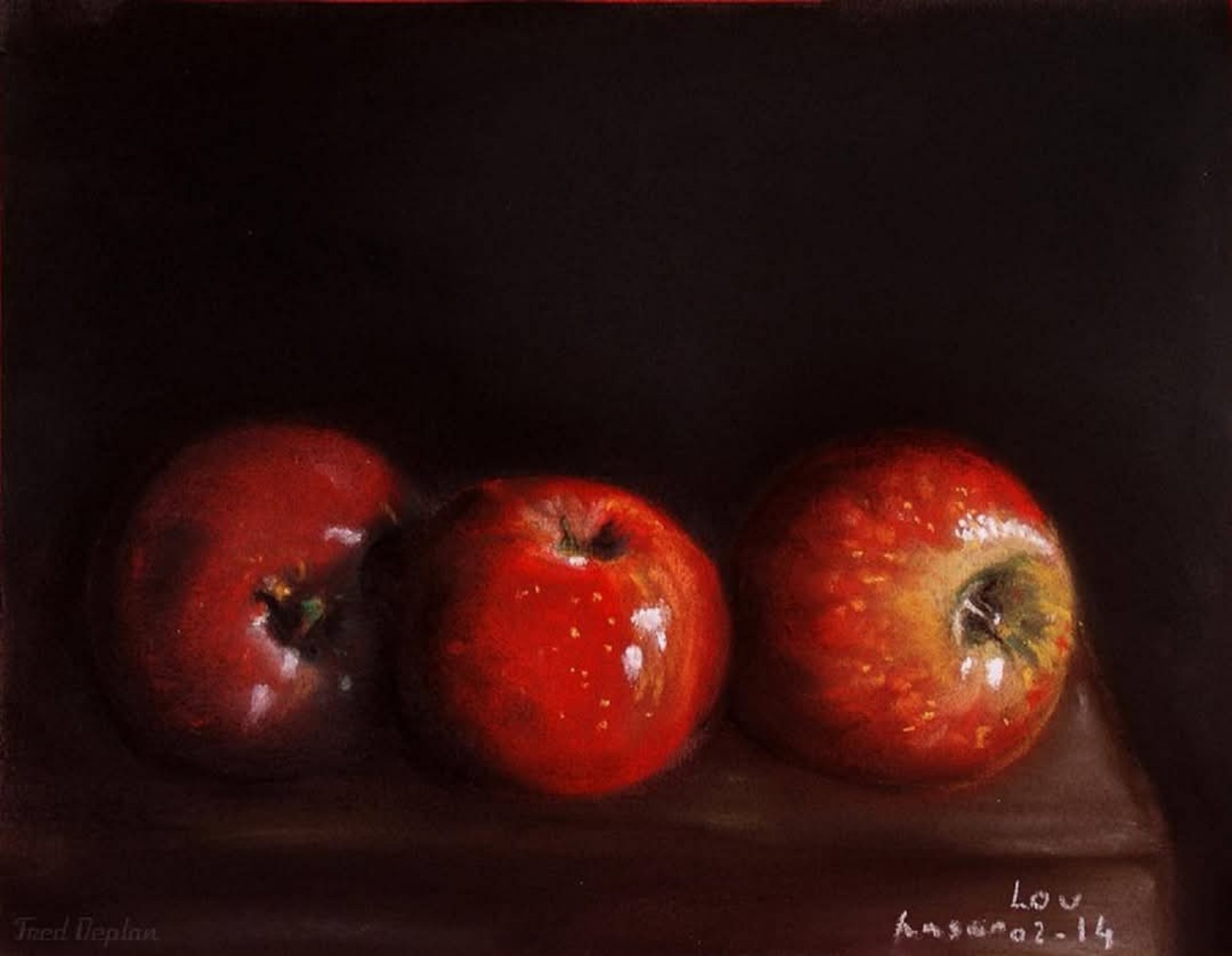 Les pommes rouges — pastel sec de Daras